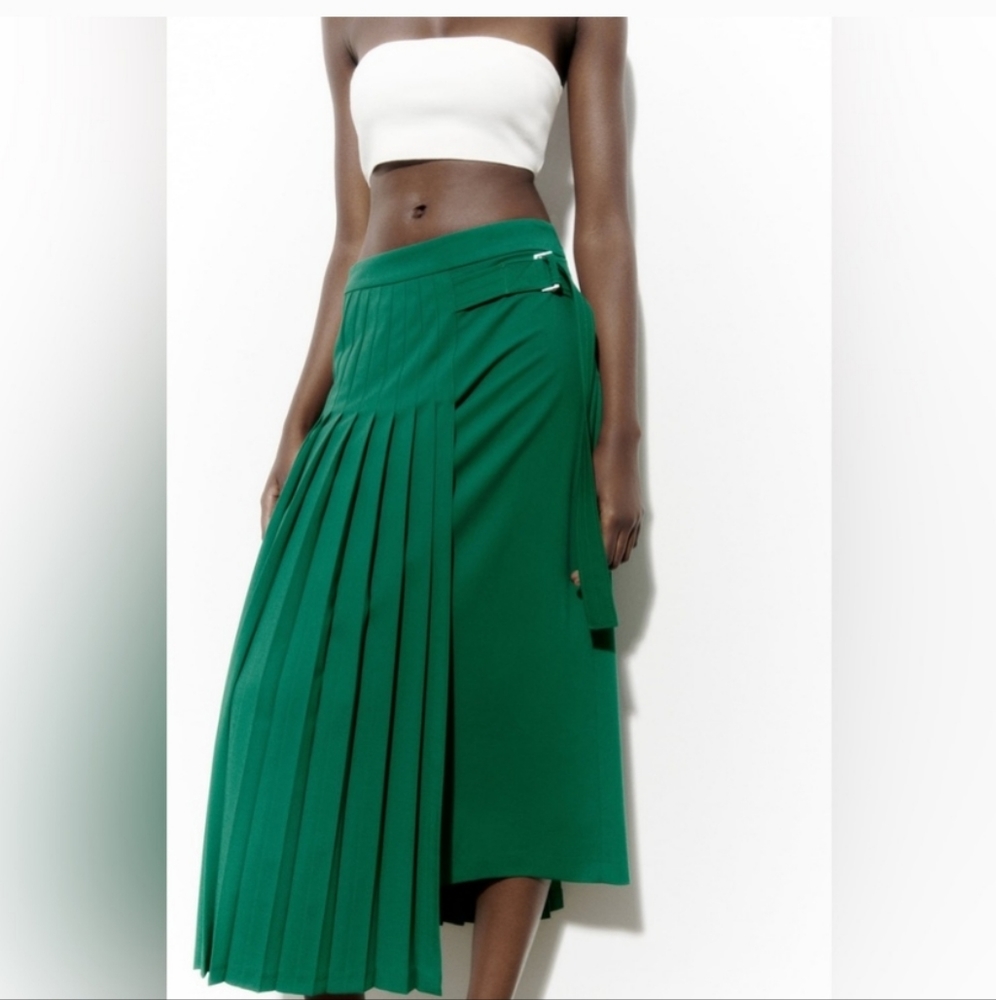 Zara belted pleated Skirt
